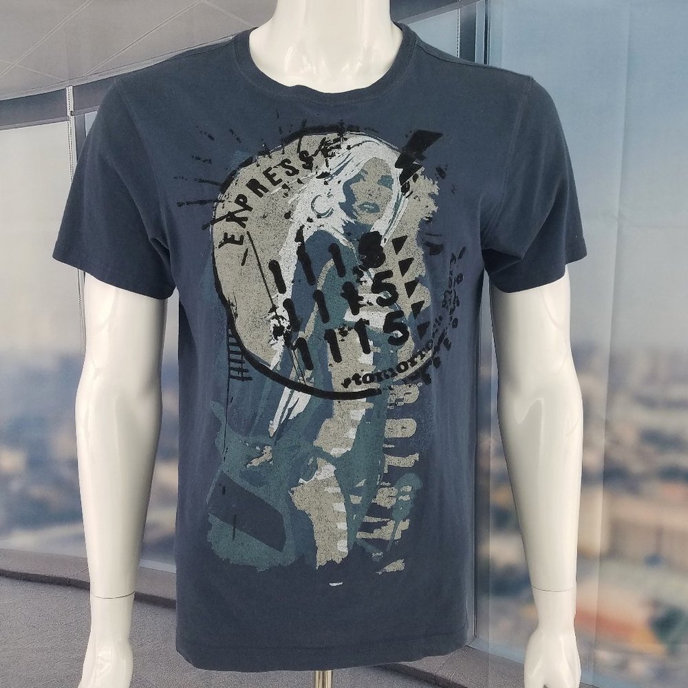 VINTAGE 2000’s T-Shirt Blue Tee Lady & Art Shirt Sz M